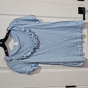 Lilly Lou Size Medium 100% Cotton Blue Top - Excellent Preloved condition
